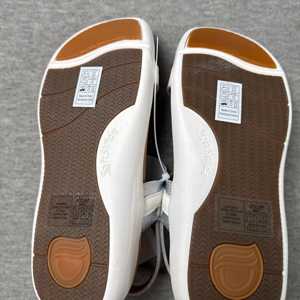 NWT‎ Strole Breeze Women's White Sandals with Orthotic Arch Support Size 7 - Picture 6 of 7